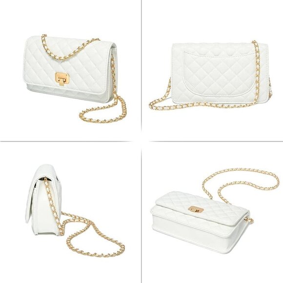 Women Leather Shoulder Bag Crossbody Handbag Evening Chain Stylish - Picture 3 of 6